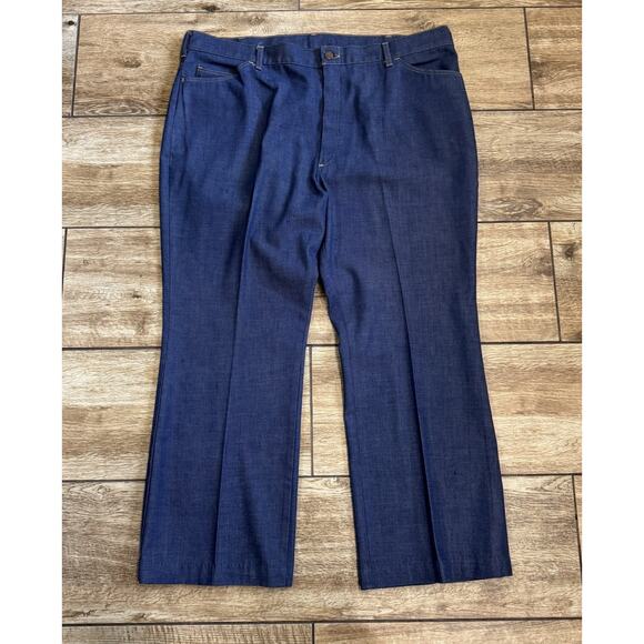 Roebucks Jeans Mens 42x 29 Blue Perma Prest Sears Denim Pants Stains 70s - Picture 16 of 16
